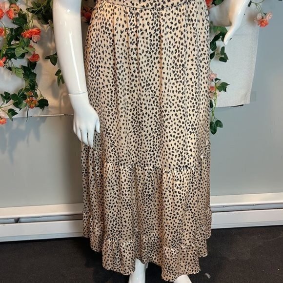 Cupshe Animal Spot Print Tie Back Vneck Lace-up Backless Maxi Slip Dress Size XL - Picture 5 of 13